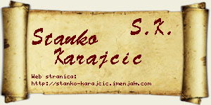 Stanko Karajčić vizit kartica